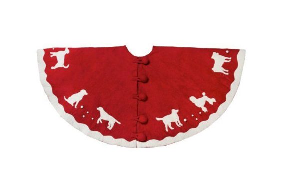 60" Dog Tree Skirt, Red One Kings Lane 20% off holiday decor sale