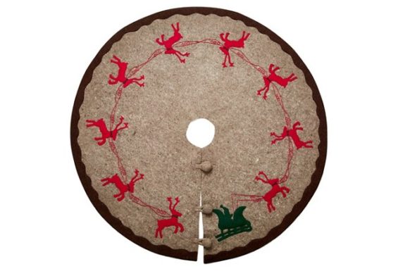 60" Reindeer Tree Skirt, Gray One Kings Lane 20% off holiday decor sale