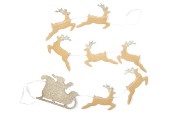 8' Santa & Reindeer Garland One Kings Lane holiday decor sale