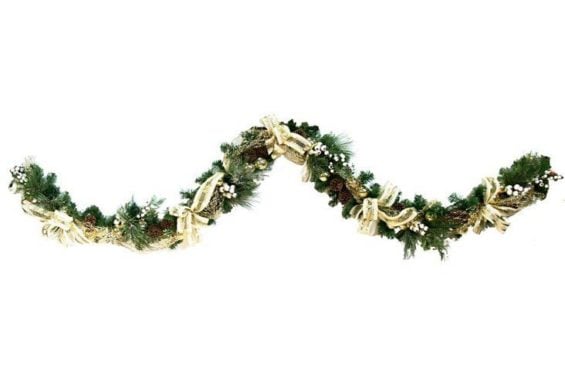 9' Ivory & Gold Pre-Lit Garland, Faux One Kings Lane 20% off holiday decor sale