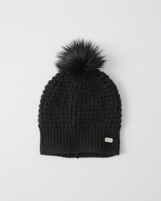 Abercrombie & Fitch Pom Beanie Black pom beanies