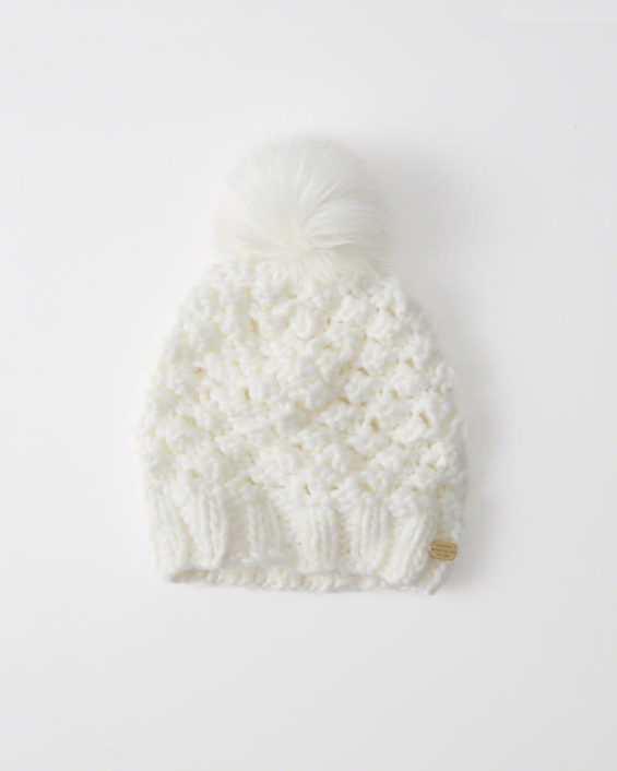 Abercrombie & Fitch Pom Beanie White pom beanies