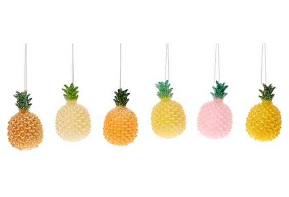 Asst. of 6 Pineapple Ornaments One Kings Lane 20% off holiday decor sale
