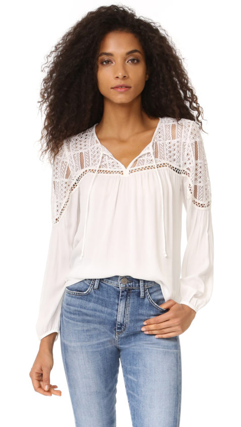 BB Dakota Renna Peasant Top with Lace Ivory Shopbop surprise sale