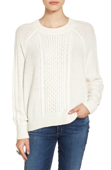 BP. Cable Knit Dolman Sweater Ivory cable knit sweaters winter