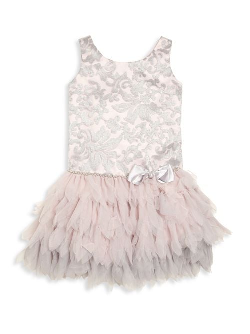 Biscotti Baby's, Toddler's & Little Girl's Jacquard Tiered Dress Silver thanksgiving dresses