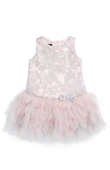 Biscotti 'Royal Treatment' Petal Skirt Dress (Baby Girls) Silver thanksgiving dresses for baby girls