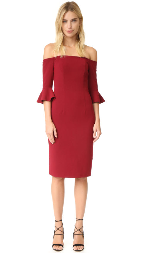 Black Halo Madigan Off The Shoulder Sheath Dress Mulberry off the shoulder dresses holiday party