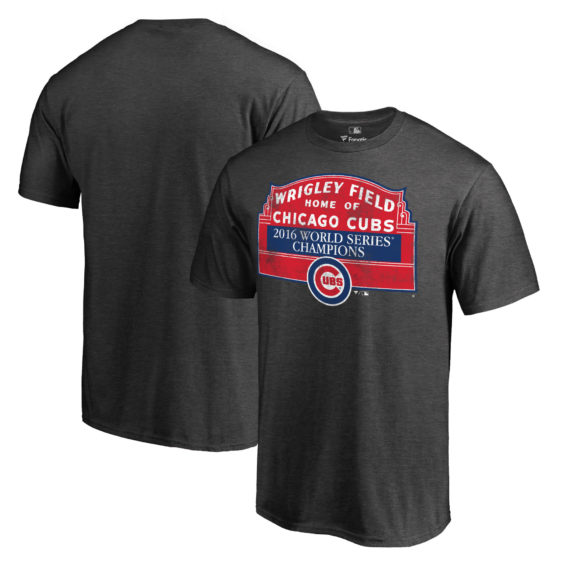 Chicago Cubs Heathered Gray 2016 World Series Champions Sign Win T-Shirt