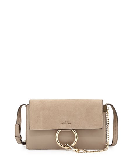 Chloe Faye Small Suede Shoulder Bag Gray Neiman Marcus Cyber Monday Sale