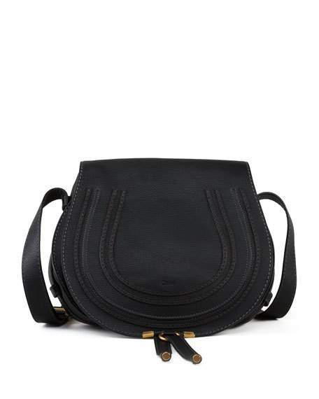 Chloe Marcie Medium Leather Crossbody Bag Black Neiman Marcus Cyber Monday Sale