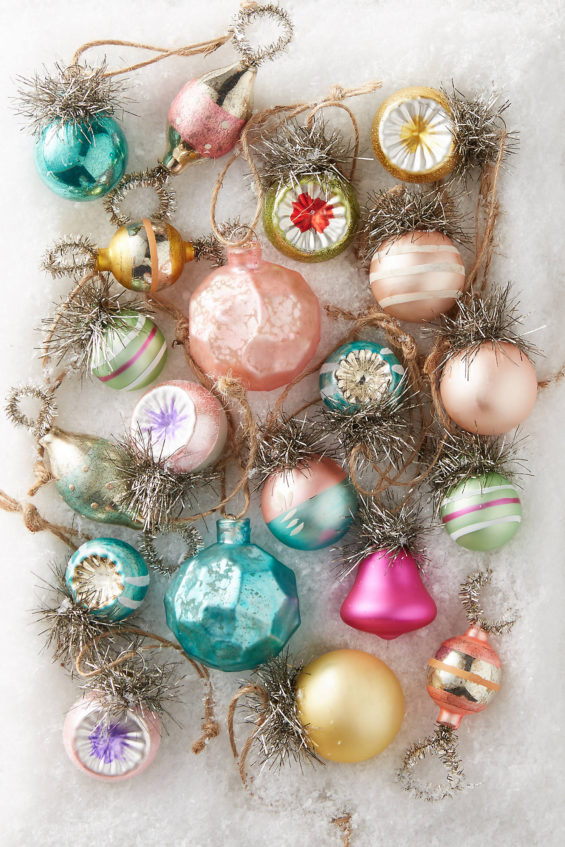 Collected Vintage Inspired Mini Christmas Ornament Set Anthropologie happy home sale