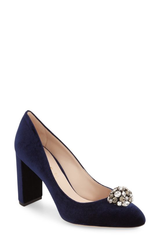 Deimille Della Pia Crystal Embellished Pump (Women) Royal Blue Velvet pumps 