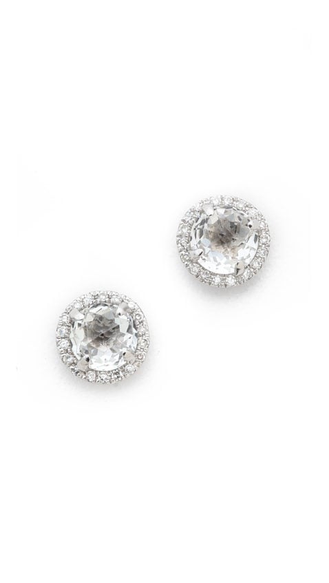 EF Collection Diamond White Topaz Stud Earrings Clear/14 Karat White Gold Shopbop surprise sale