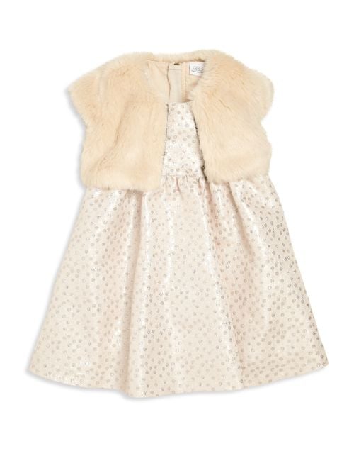 Egg Baby Baby's, Toddler's & Little Girl's Two-Piece Isabelle Faux Fur Cardigan & Dress Set Blush thanksgiving dresses for toddler girls