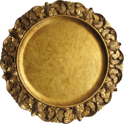 Emboss 14" Charger Plate by Design Guild Gold glam charger plates tablescape
