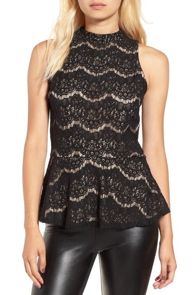 Fire Lace Peplum Tank Tapshoe lace tops holiday party season