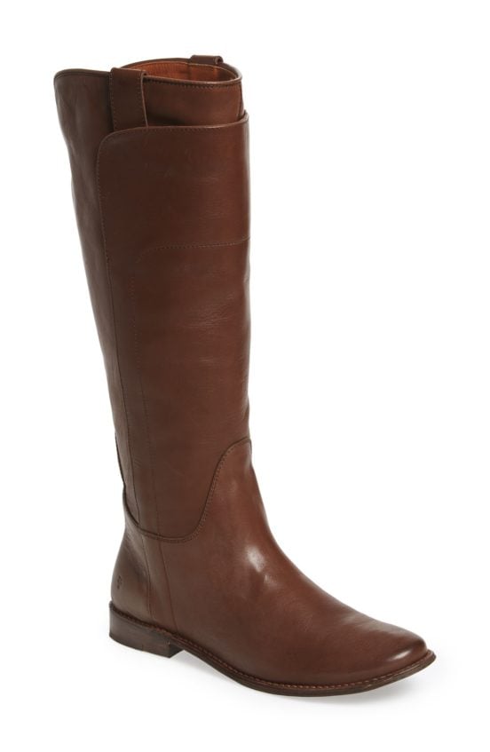 Frye 'Paige' Tall Riding Boot (Women) (Wide Calf) Tobacco flat boots 