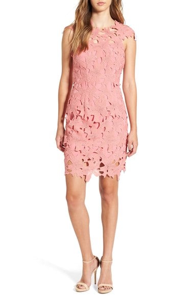 GLAMOROUS Crochet Body-Con Dress Dusty Pink nordstrom pre black friday sale