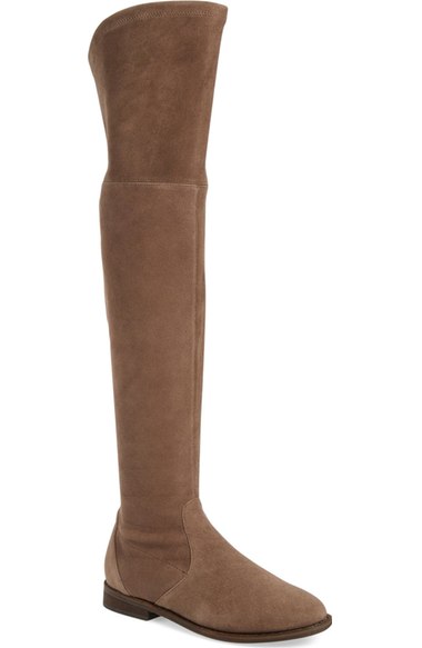 Gentle Souls 'Emma' Over the Knee Boot (Women) (Narrow Calf) Almond Suede flat boots 