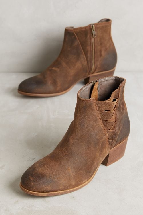 Hudson Ankti Woven Booties Suede Tobacco ankle booties