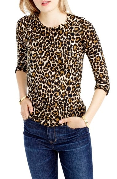 J.Crew Tippi Leopard Print Sweater Black Amber Nordstrom pre-black friday sale