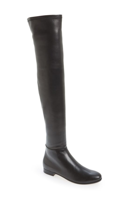 Jimmy Choo 'Myren' Over the Knee Boot (Women) Black flat boots winter