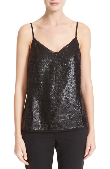 Joie Gowa Sequin Tank Caviar sequin tops holiday party new year's eve