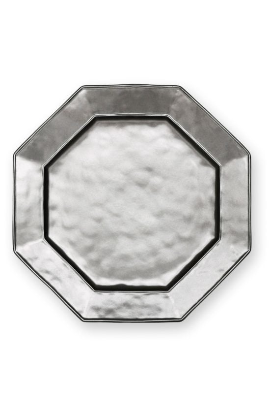Juliska Pewter Stoneware Octagonal Charger Plate Pewter glam charger plates holiday dinner party