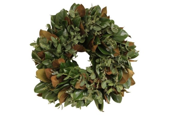 Knud Neilsen Company 24" Magnolia & Eucalyptus Wreath, Live One Kings Lane 20% off holiday decor sale