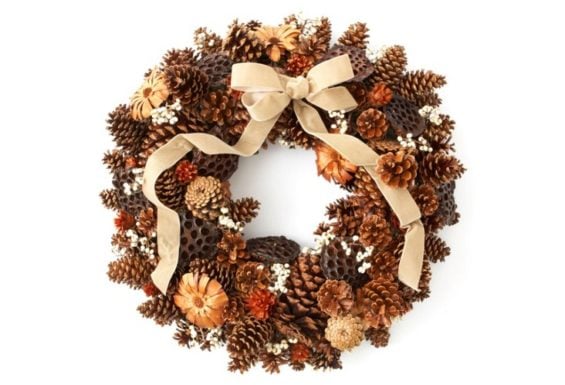 Knud Nielsen Company 27" Pinecones and Pods Wreath, Dried one kings lane 20% off holiday decor sale