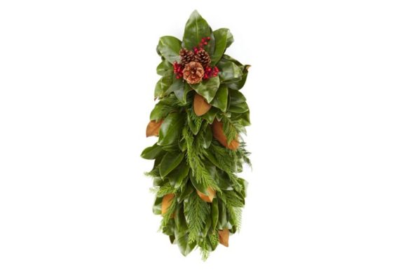 Knud Nielsen Company 29" Fresh Magnolia & Cypress Door Swag one kings lane 20% off holiday decor sale