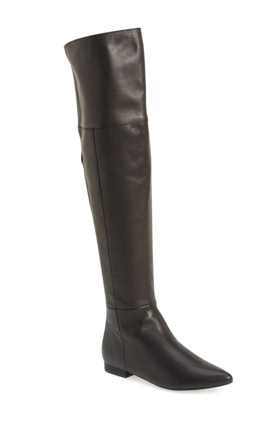 Kristin Cavallari 'York' Over the Knee Boot (Women) Black Leather flat boots 