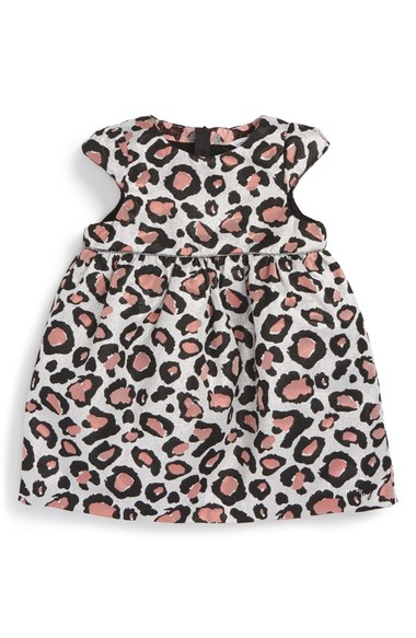 LITTLE MARC JACOBS Couture Fancy Leopard Print Dress (Baby Girls) Gris Rose thanksgiving dresses for baby girls