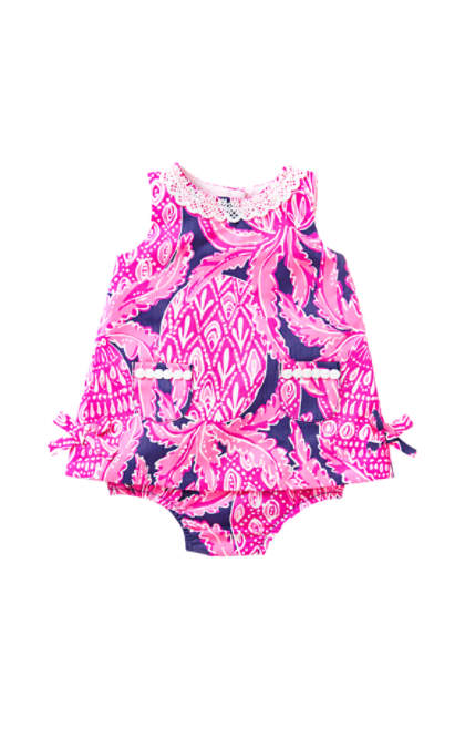 Lilly Pulitzer BABY LILLY SHIFT Bright Navy Coco Safari Pineapples  thanksgiving dresses for baby girls