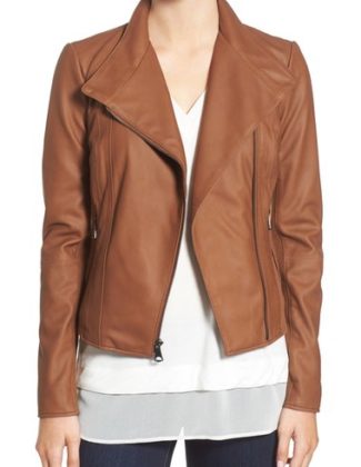 MARC NEW YORK by Andrew Marc 'Felix' Stand Collar Leather Jacket Whiskey Nordstrom black friday sale