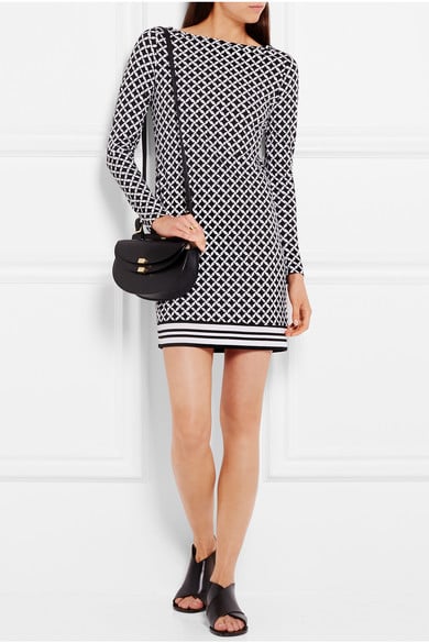 MICHAEL MICHAEL KORS Bermont printed stretch-jersey mini dress black and white tunic dresses