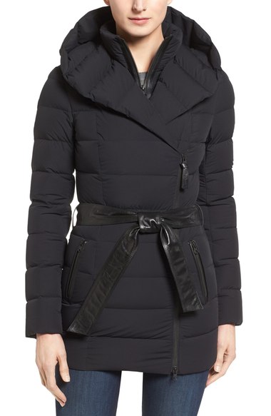 Mackage Leather Trim Hooded Down Parka Black Nordstrom pre-black friday sale