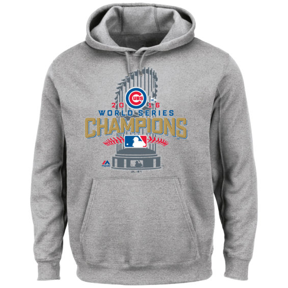 Majestic Chicago Cubs Gray 2016 World Series Champions Locker Room Pullover Hoodie chicago cubs world series champions