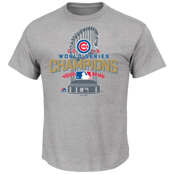 Majestic Chicago Cubs Gray 2016 World Series Champions Locker Room T-Shirt chicago cubs world series champions