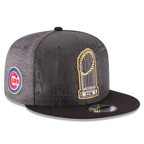 New Era Chicago Cubs Graphite/Black 2016 World Series Champions Locker Room 9FIFTY Snapback Adjustable Hat