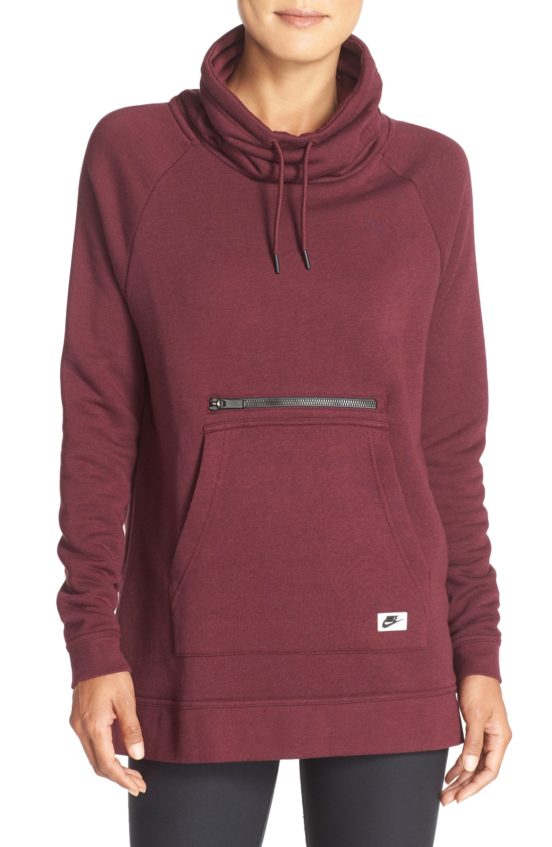 Nike 'Modern Funnel' Fleece Pullover Night Maroon fleece pullovers