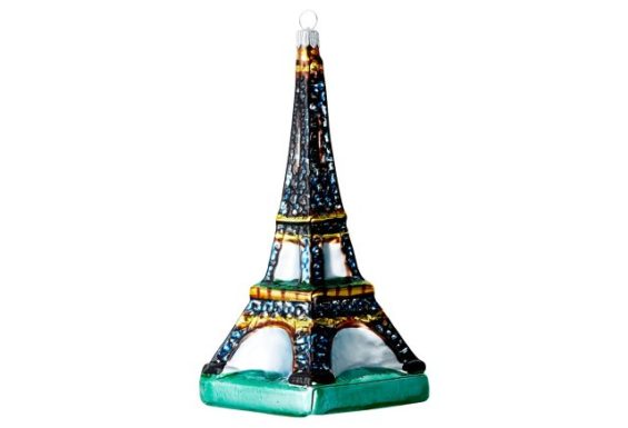 One Kings Lane 7" Eiffel Tower Ornament, Blue