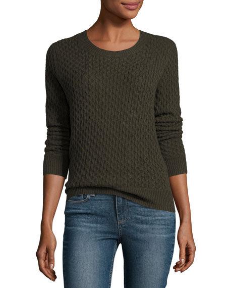 Paige Denim Estelle Cable-Knit Sweater Army cable knit sweaters