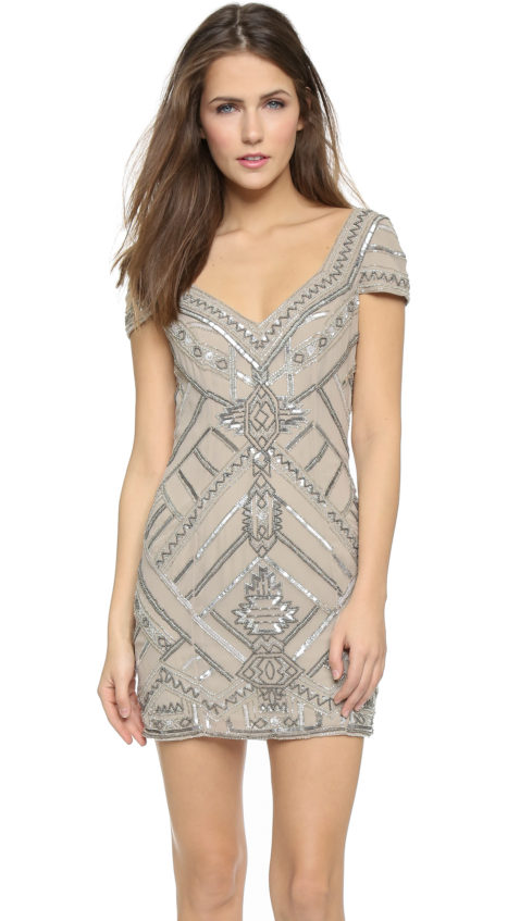 Parker Elijah Beaded Sequin Dress Silver Shopbop surprise sale