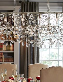 Pottery Barn BELLA CRYSTAL RECTANGULAR CHANDELIER pottery barn lighting sale