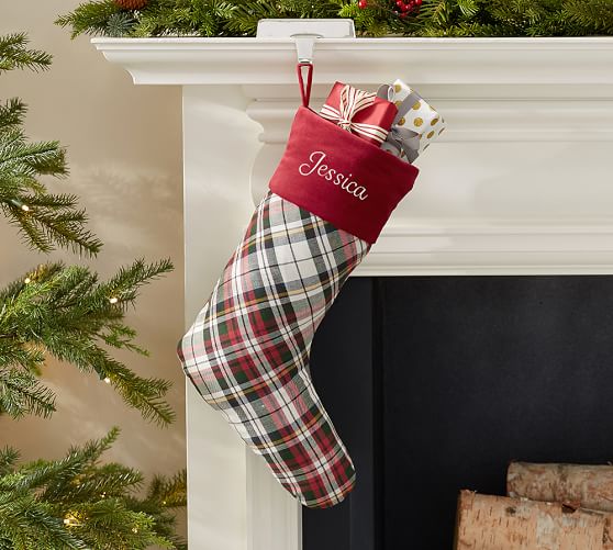 Pottery Barn DENVER PLAID STOCKING pottery barn holiday decorating event sale