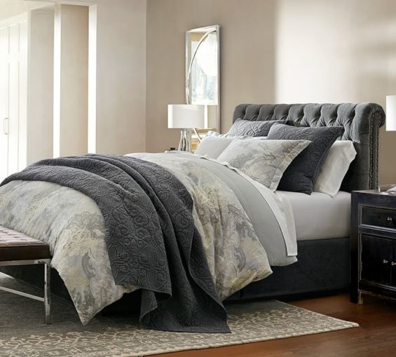 Pottery Barn DESA BORDERED WOOL RUG - GRAY pottery barn rugs sale