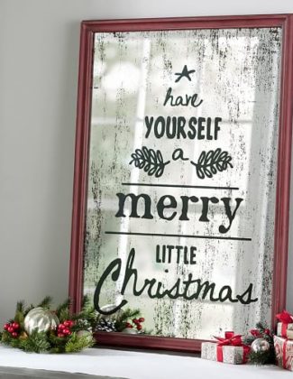 Pottery Barn FRAMED HOLIDAY MIRROR WALL ART Have Yourself A Merry Little Christmas pottery barn election day free shipping sale