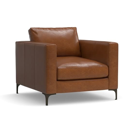 Pottery Barn JAKE LEATHER ARMCHAIR leather furniture sale
